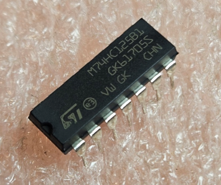 74HC125 Mikroshēma LINE DRIVER, buffer, non-inverting, Ch: 4, 2...6VDC, DIP14