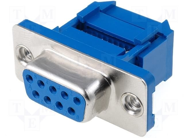 9PIN D-SUB, ligzda, Flatcable IDC connector