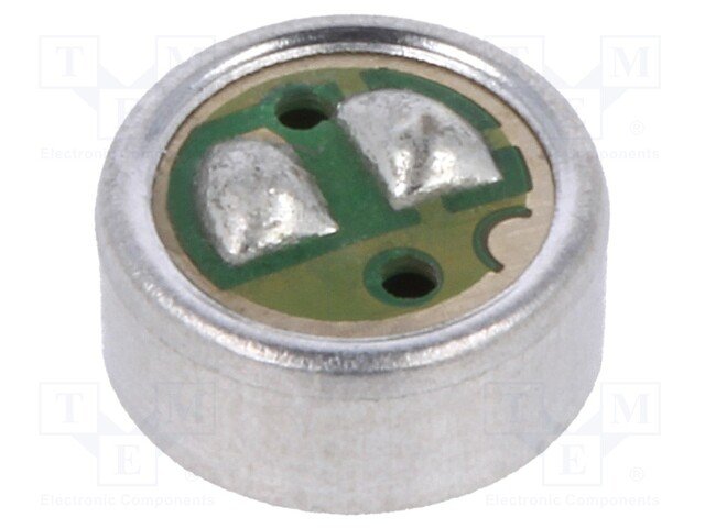 Mikrofons elektretās, lodejamas, Ø9.7x4.5mm, 2.2kΩ, 600uA, 1.5÷10V, SNR:60dB, 20-16000Hz