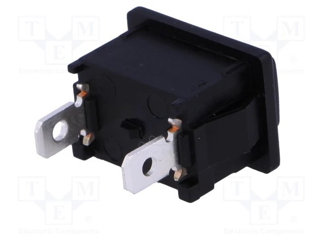 Poga SPST-NO, OFF-(ON), 6A/250VAC, 20x13x15mm, 1 kontakts uz saslēgšānu, bez fiksacijas