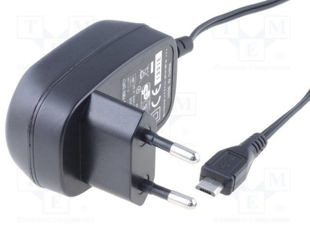 Barošanas bloks 220V=>5V, 2A, (microUSB B izvadgals), 10W, stabilizets, 90gr