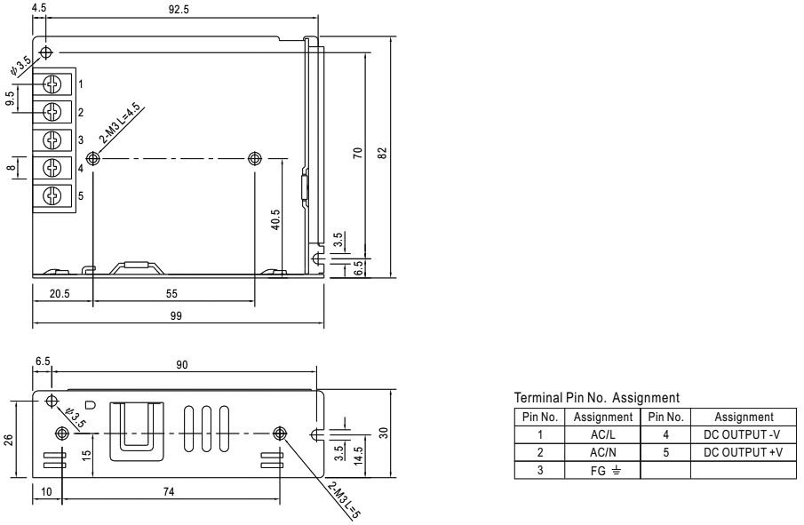Barošanas bloks 220V=>24V(21.6...28.8VDC), 2.2A, 52.8W, 99x82x30mm, 0.22kg, modulis