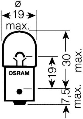 Spuldze, 24V, 210mA, 5W, bayonet, BA15S, Bulb: cylindrical