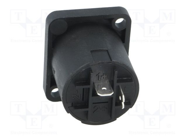 2pin, speakon ligzda, šasijai kvadrats, 26x26x32.5mm, AMPHENOL