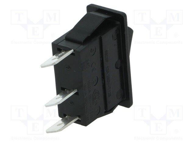 Taustiņslēdzis SPST, ON-OFF, 16A/250VAC, 14x29x36mm, 6.3x0.8mm, apgaism. LED12VDC, zaļa krasa, ar fiksāciju