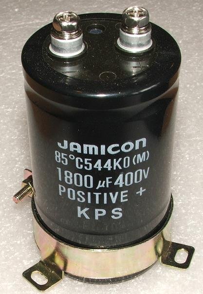 1800/400V, 85C, 51*90mm, Kondensators elektrolītisks ar klemēm, 2000h, Jamicon