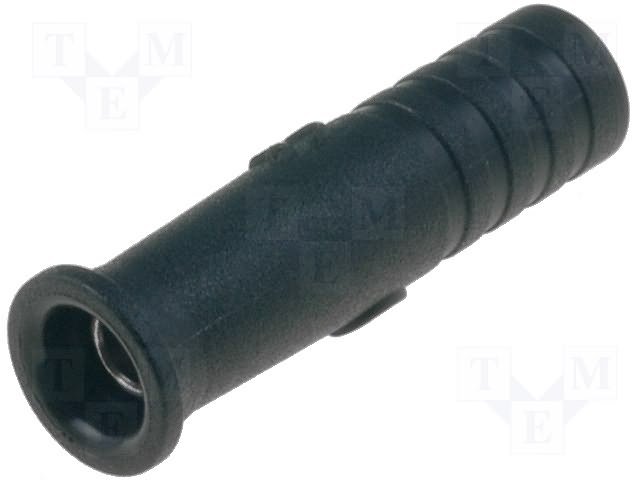 Testera ligzda, 2mm, 10A, uz vadam, 2mm banānam, melns