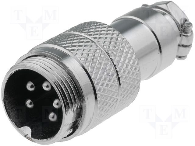 5PIN mikrofona štekeris, vadam, Ø12.5mm