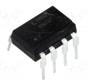 6N137 Optrons, izeja trigers 2.5kV/μs, 1Mbps, DIP8