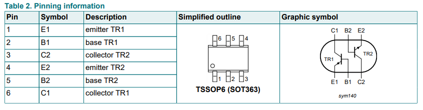 BC846S(4F%), SMD, 2xTranzistori NPN, 65V, 0.1A, 200mW, 100MHz, SOT363