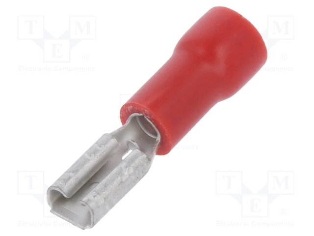 2.8x0.5mm spaile, ligzda, pusatvērta, sarkana krasa, 0.5...1mm2