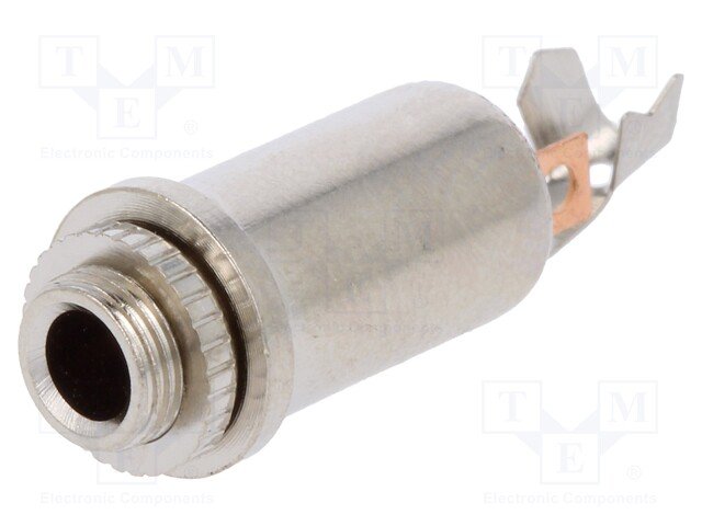 3.5mm ligzda, stereo, metālisks, skrūvejamas šasijai M6