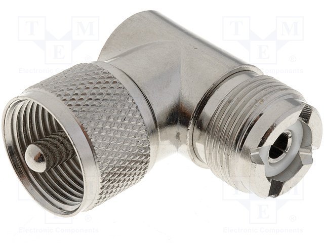 UHF štekers uz UHF ligzda, leņķisks, pārēja