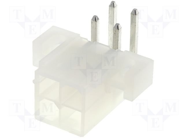 4pin(2x2), "papa", 4.2x4.2mm, THT, "Mini-Fit® serija, 9A/600V, leņķisks 90°