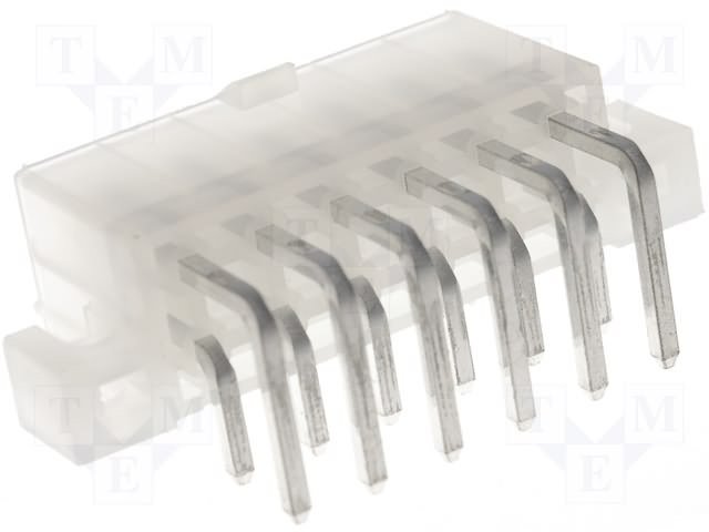 12pin(2x6), "papa", 4.2x4.2mm, THT, "Mini-Fit® serija, 9A/600V, leņķisks 90°