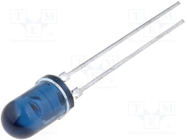 5mm, infrasarkans gaismas diode 950nm, 22grad, 190mW, caurspidigs-zils