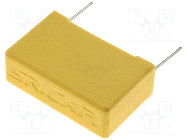 1mkF, 400VDC, ±10%, plēves, poliesters kondensators, 15mm, 18x10x15mm