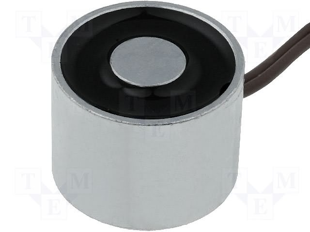 Elktromagnets, solenoid, vilkšanas, 24VDC, 2.5W, 2Kg, Ø20x15mm