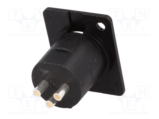 XLR 3PIN, štekers, šasijai ar flanciem (2 skrūves), CLIFF