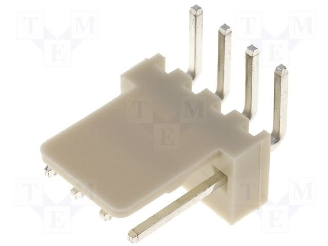 4pin, ligzda/papa, šasijai, solis=2.54mm, leņķisks, THT, 250V/3A, NS25