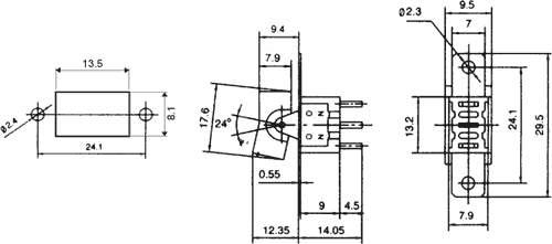 Taustiņslēdzis SPDT, ON-ON, 3A/250VAC, 9.5x29.5mm, melna krasa, ar fiksāciju