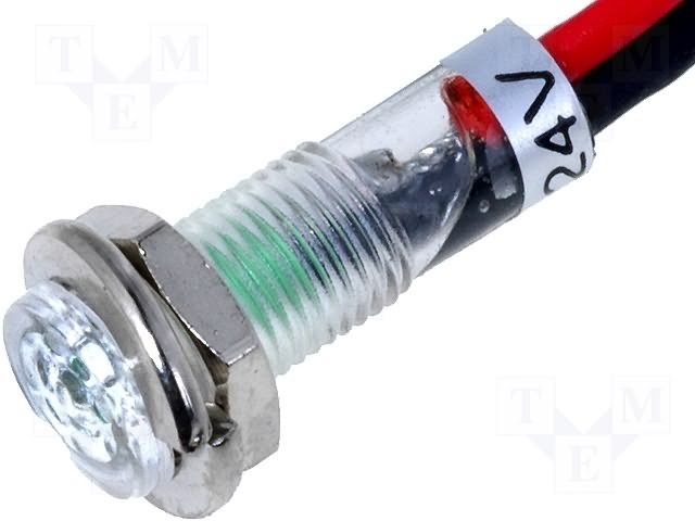 Gaismas diožu lampiņa 24V, 3mm, zaļa krasa