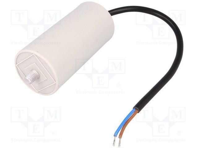 40.0/425VAC+cable elektromotoru kondensators, ±5%, Ø45x92mm, M8, 10000h, DUCATI ENERGIA