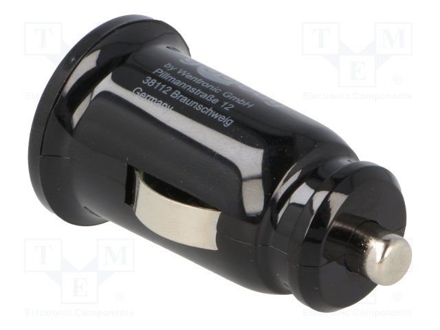 auto štekers piepīpētājam (12...24V DC) uz USB ligzda, 5V, 2x1.05A(1x2.1A), melnā krasa