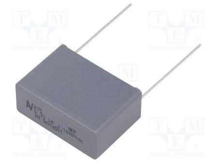 330nF/1000VDC, 250VAC, ±5%, polipropilēns kondensātors 27.5mm, 13x32x22mm, KEMET