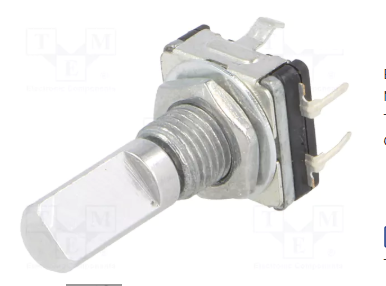 Enkoders, 15imp/revol., 11.8x12, L=20mm, metāla rokturis D=6mm, vertīkals, ar spiedpogu, ar vitne M7