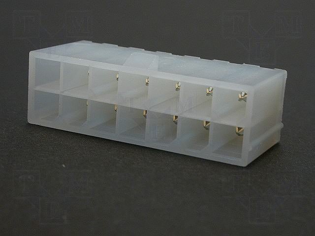 14pin(2x7), "papa", 4.2x4.2mm, THT, "Mini-Fit® serija, 9A/600V, taisns