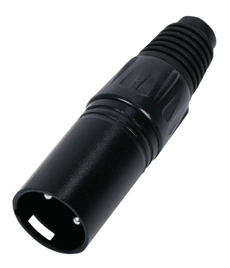 XLR 3PIN, štekers uz vadu, HQ, melna krasa