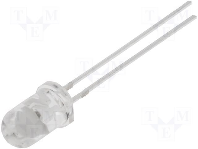 5mm, zila, 4200...7000mcd, 30°, 2.8...4V/20mA, 470nm, gaismas diode