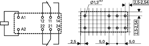 Relejs DC9V, DPDT, 2x8A/250VAC, 2x8A/30VDC, 200Ω(45mA), divi kontakti 29x12.7x15.7mm, TE Connectivity