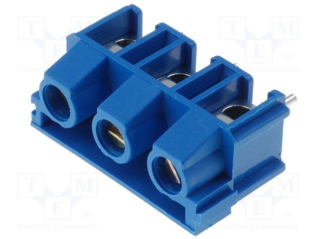 Terminal Blocks PCB, ar skrūvēm, 3pin, 7.5mm, 2.5mm2, 300V/16A, 22.5x13x9.5mm, taisns
