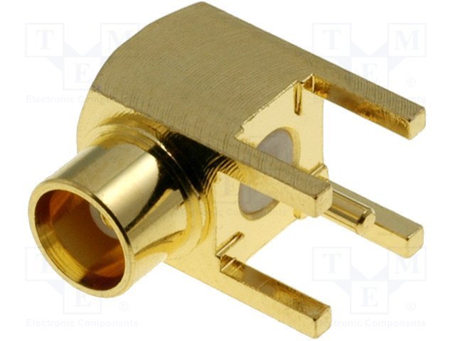 MCX ligzda uz šasijai, 50R, THT, leņķisks, AMPHENOL