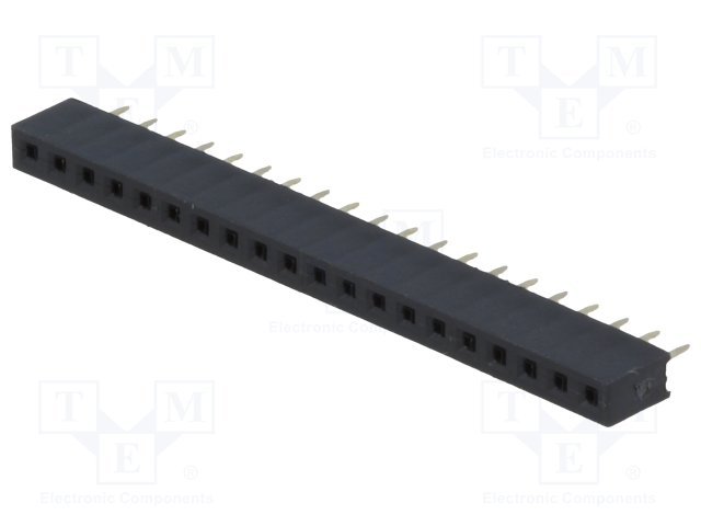 2.0mm, 1x20pin, ligzda, THT, H=4.4mm