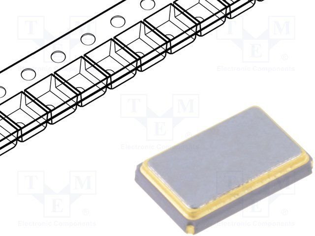 8.000MHz SMD kvarca rezonators, ±20ppm, 18pF, 5x3.2x1mm