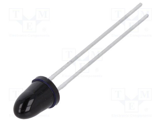 5mm, infrasarkans gaismas diode 950nm, 5grad, 550mW, 100mA, melnā leca