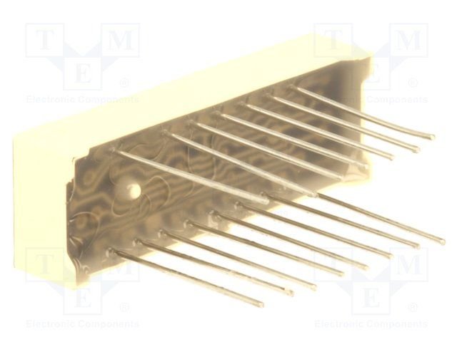 7LED indikators, ceturtkāršs, 7.11mm, 10x30.26mm, 640nm, kopējs anods, sarkana krasa