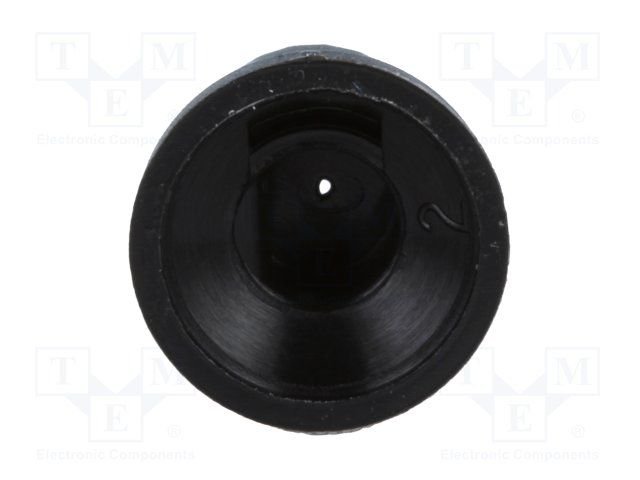 Potenciometru rokturitis Ø11x18mm, plastmasa, melna krasa, Ø6mm, iespiežamā, svārki Ø14mm, D-profils