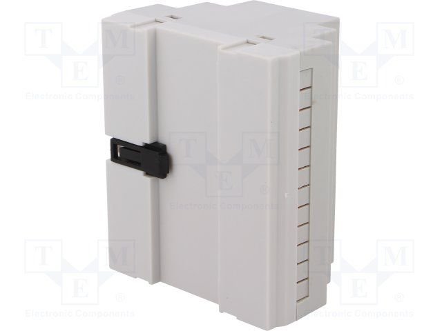 Plastmasas korpuss, 104x90x65mm, polistirens, for DIN rail mounting, peleka krasa