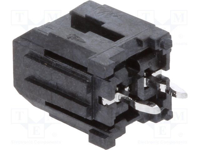 2pin(1x2), MicroFit, "mama/THT", šasijai, solis=3x3mm, 5A, taisns