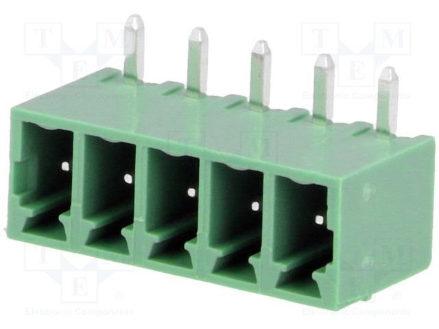 Terminal blocks PCB, štekers/ligzda, 5pin, 3.81mm, leņķisks, 7A