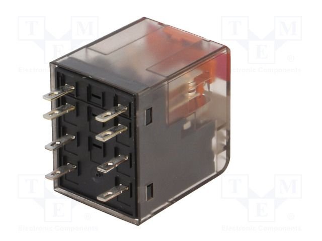 Relejs 230V/AC, DPDT, 2x12A/250VAC, 12A/30VDC, 19.465kΩ(12mA), divi kontakti uz pārslēgšanu, 2,8x0,5mm konektors, 28x22.5x30mm, TE Connectivity