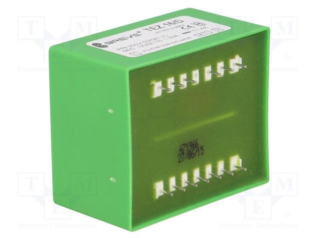 Transformators 220V=>12V, 1333mA, 16VA, 57x47x39mm