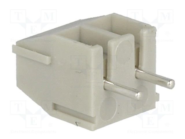 Terminal blocks PCB, 2pin, 3.5mm, 0.5...1.5mm2, 300V/10A, 8.4x7x6.8mm, leņķisks, peleks