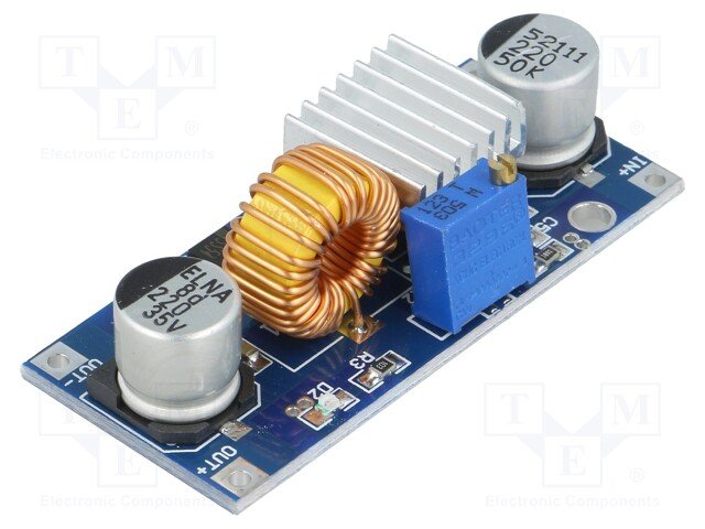 Modulis: Pārveidotājs, step down, Uie=4...38V, Uiz=1.25...36V, 5A, 80..96%, 54x23x16mm, XL4015