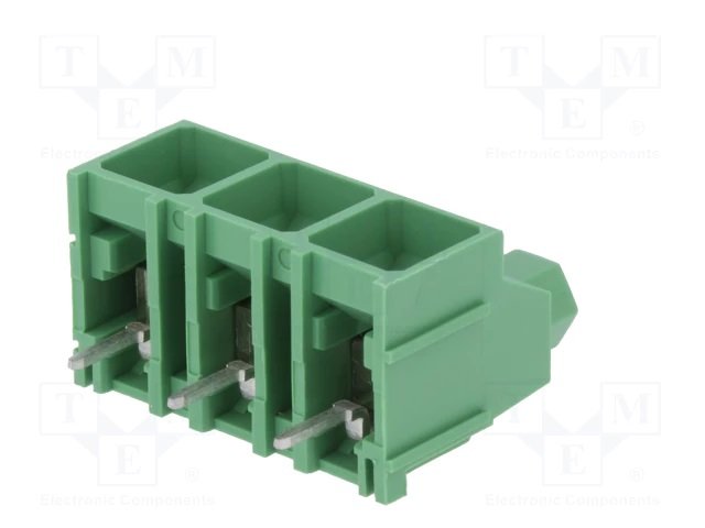 Terminal Blocks PCB, ar skrūvēm, 3pin, 9.52mm, 0.05...4mm2, 1000V/36A, 19x16x21.5mm