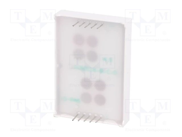 7LED indikators, vienkartējs, 38.1mm, 44x30.6x8mm, 90mcd, kopējs anods, sarkana krasa